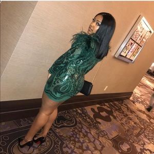 Green sequin dress